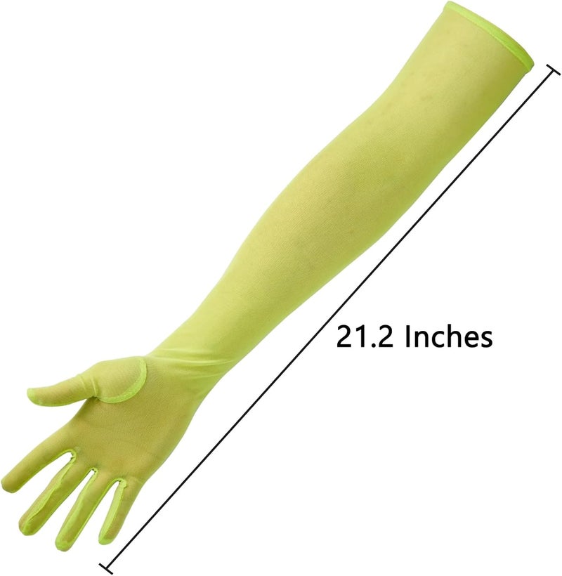 Luwint Extra Long Tulle Mesh Gloves - Silk Sheer, Elbow Length - Costume Gloves for Opera Party Sun Protection - Image 3